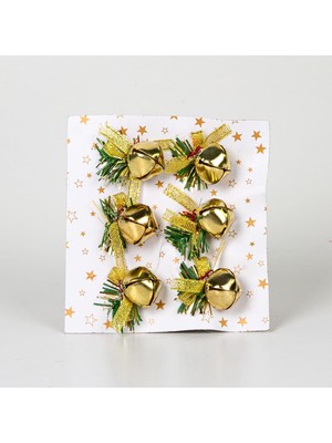 Uray Home Yılbaşı Süsü Çan 6'lı Paket Dore 2.5x4,5 Cm.