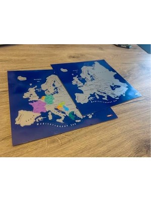 Uray Home - Gez - Kazı Avrupa Haritası (Magnet, 20X18 Cm)
