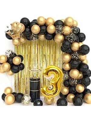 Uray Home Kral Taçlı Yaş Balonlu Balon Zincirli Doğum Günü Seti Iyi Ki Doğdun-2-En Yeni Haliyle 3 BMCNM277