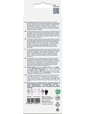 Uray Home 164522 - Goldfaber Aqua Dual Marker, Gri Tonlarında, Fırça Uçlu ve Ince Uçlu Keçeli Kalem, 6'lı Kutu