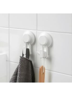 Uray Home Vantuzlu Kanca, Beyaz (2'li Paket)