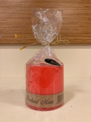 Plus Home Mum Tekli Silindir Model Renk Kırmızı Yükseklik 7 cm Çap 7 cm