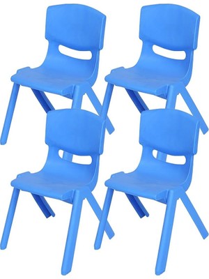 Uray Home 4'lü Set Büyük Şirin Çocuk Sandalyesi Açık Mavi