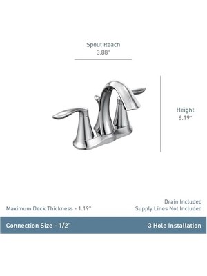 Emdeco 6410BN Eva Çift Kulplu Toilette Musluk Gider Montaj, Fırçalanmış Nikel