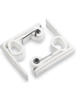 Uray Home Masa Örtüsü Mandalı, Ayarlanabilir Plastik Tutma Klipsi, Yaylı Kıskaç, Beyaz (8)