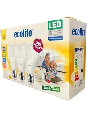 Uray Home 12W LED Ampul 3'lü Paket – 1521 Lümen, 100W Eşdeğer, E27 Duy, 3000K Sarı Işık, Opal Cam,%88 Enerji Tasarrufu, 15000 Saat Ömür