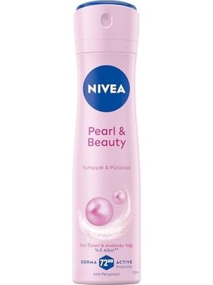 Uray Home Kadın Sprey Deodorant Pearl&beauty 150 Ml,72 Saat Terlemeye Karşı Anti Perspirant Koruma,doğal Inci Özleri ve Avokado Yağı,yumuşak,pürüzsüz Koltuk Altı,alkol Içermez