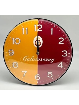 Emdeco Lisanslı Duvar Saati Sarı Kırmızı
