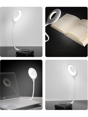 Uray Home Sesle Kontrol 3 Renk Işık Modlu Akrobat USB LED Kitap Okuma Işığı, USB Gece Işığı Lambası, 20 Led, Sesle Kontrol Masası Işığı, Ses Komutları Açıklamada Mevcuttur