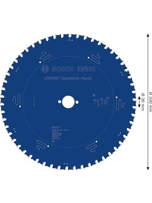 Uray Home Dairesel Testere Bıçağı Expert Için Sandviç Panel, 330 x 30 x 2,6 Mm, Diş Sayısı 54, 1 Adet, 2608644146
