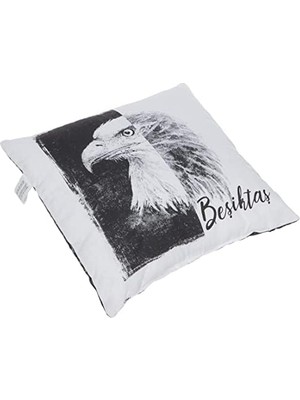 Uray Home Lisanslı Kartal BASKILI%100 Pamuk Kırlent, Çok Renkli, 40X40 cm