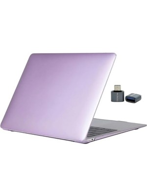 Uray Home MacBook Pro Kılıf 16.2 Inç M4–m3–m2–m1 Uyumlu Kristal Parlak Tpu Şeffaf Ultra Ince Darbe Çizik Koruyucu Hardcase Sert Kapak Açık Lila
