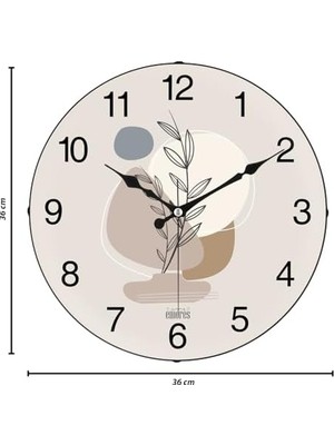 Emdeco 36 cm Gerçek Cam Sessiz Mekanizma Duvar Saati