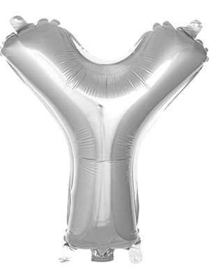 Uray Home Y Harfi 16 Inç Gümüş Renk Folyo Balon 36 cm (Gümüş)