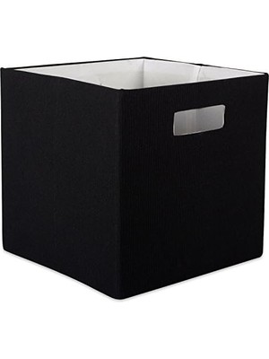 MiraLive Dıı Katlanabilir Polyester Saklama Küpü, Katı, Hafif ve Dayanıklı, Küçük Kare, 28X28X28 Cm, Siyah