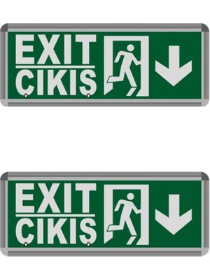 Uray Home 3W Çıkış-Exit LED Armatür - 2 Adet (Aşağı) Hs 4601