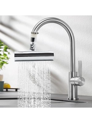 Emdeco 360° Dönebilen Çift Taraflı Lavabo Musluğu – Krom Kaplama, Başlık Batarya Su Tasarruflu, Pirinç Gövdeli, Banyo ve Mutfak Için Dayanıklı ve Şık Musluk