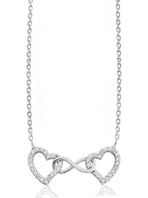 Brezza Lusso Jewelry 925 Ayar Gümüş Bağlılık Simgesi Kalp Gümüş Kolye
