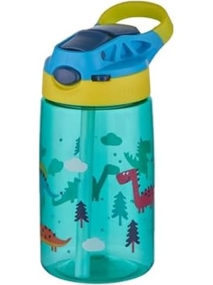 Emdeco 500ML Pipetli Desenli Tritan Çocuk Su Matarası (Turkuaz)