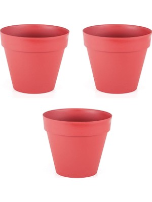 Emdeco Dekoratif Yalı Saksı (Kırmızı) 3 Adet