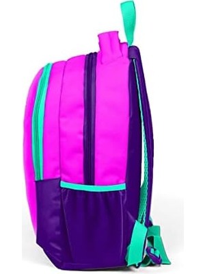 Emdeco Üç Bölmeli Kız Çocuk Ilkokul ve Ortaokul Okul Sırt Çantası - Mor Pembe