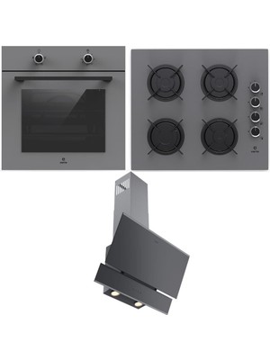 Narte Ankastre Set; H10060SX Davlumbaz, CG20060S Ocak, OV200S Fırın