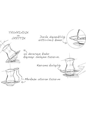 Emdeco Peride Alumilite 6 Kişilik Çay Takımı