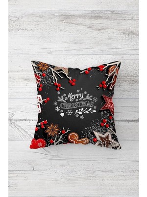 MiraLive Pelangi Yılbaşı Temalı Çift Tarafı Baskı Gizli Fermuar Yastık Kılıfı Kırlent Koltuk Yastık Kılıfı, Füme 45 x 45, 24691173445451