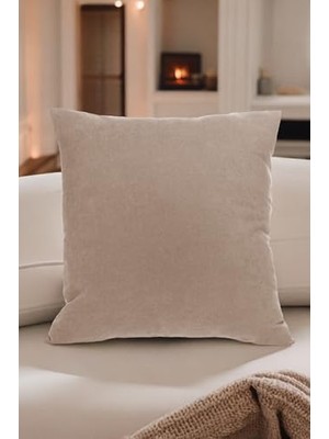 Uray Home Toprak Kırlent Kılıfı Dekoratif Düz Sade Velür