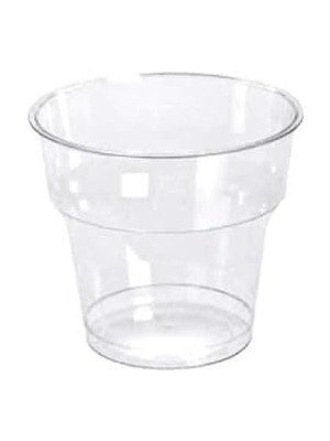 MiraLive Poppy Şeffaf Plastik Kristal Bardak - 180 Cc. - 180 Ml. - 25 Adetlik 1 Paket