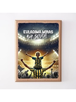 Emdeco Sarı Lacivert Taraftarlara Özel Ahşap Tablo 22X30 cm