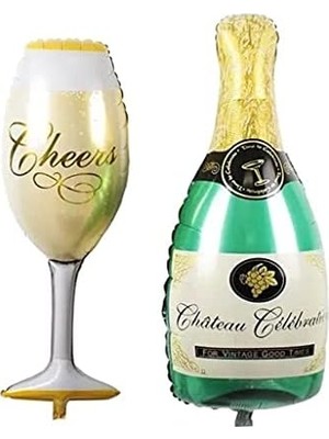 Emdeco Dev Boy Şampanya Kadeh Folyo Balon Seti