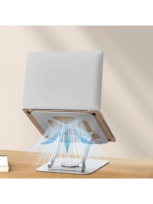 MiraLive Taşınabilir Katlanabilir Folding Alüminyum Notebook Stand Alüminyum Ayarlanabilir Açı ve Katlanabilir Portatif Rahat Kullanım 11 Inç 17 Inç Dizüstü Bilgisayar ve Laptop Stant | X2