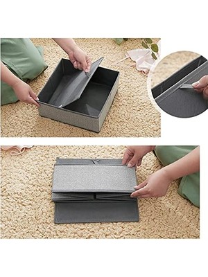 Emdeco Iç Giyim Saklama Kutuları, 6'lı Set, Çekmece Düzenleyici, Kumaş Kutular, Saklama Sepetleri, Görünümlü Keçe Kumaş, Çorap, Kravat, Şal Için Uygun, Gri