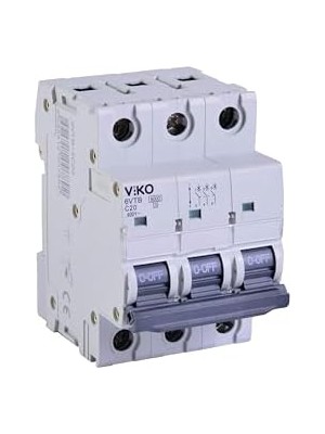 MiraLive 6VTB-3C20 Otomatik Sigorta 6ka C Tipi 3 Kutup 20A