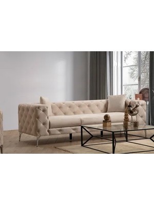 Vivense Como Üçlü Koltuk, Krem