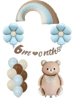 MiraLive Retro Papatya Temalı Erkek Bebek Konsept Doğum Günü Seti (6months)
