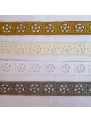 Emdeco Yıldız Motifli Şerit Nakış Modeli | Nakış Aksesuar (Ekru)
