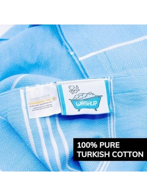 Asseds Store Pamuk Extra Large (90 x 180 Cm) Plaj Havlusu, Oeko-Tex Sertifikalı, Süper Yumuşak Deniz Havlusu, Hafif, Kum Tutmaz, Yıkanmış, Hızlı Kurur(Açık Mavi)