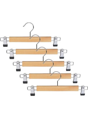 Asseds Store Ahşap Etek Askısı, Metal Klipsli (5)