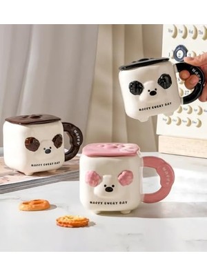 MiraLive 3D Kabartma Köpek Figürlü Seramik Kupa