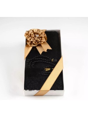 Nurfemina Mavi Dantel Kenarlı Şal ve Incili Tesbih Hediye Seti - Şık Kutulu, Kadın Tesettür Hediyesi