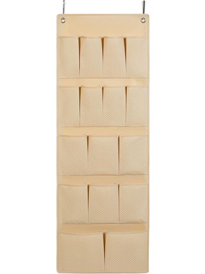 MiraLive 16 Gözlü Bej Kapı Arkası Düzenleyici 45 x 125 cm