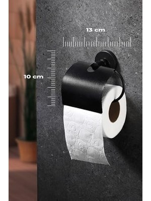 MiraLive Yapışkanlı Siyah Geniş Kapaklı Tuvalet Kağıtlığı Wc Kağıtlık Tuvalet Kağıdı Askısı