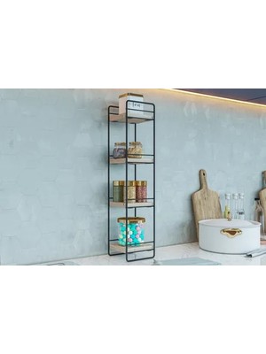 Vivense Bino Metal Mutfak Rafı Organizer, 4 Katlı, Siyah