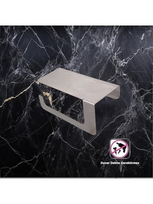 Asseds Store Ister Kendinden Yapışkanlı Ister Vidalı Paslanmaz Çelik Telefon Raflı Tuvalet Kağıtlığı