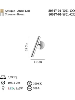 Asseds Store Balıva Teklı Krom Ledlı Aplık 3000K
