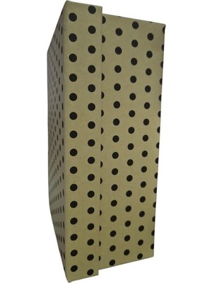 Pin  No:7 Puantiyeli Bej Dikdörtgen Hediye Kutusu 31X23,5X13 Cm- Tekli