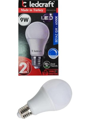 Asseds Store 9W Beyaz LED Ampul E27 Normal Duylu