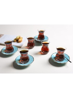 MiraLive Seasons Turkuaz 6 Kişilik Çay Takımı